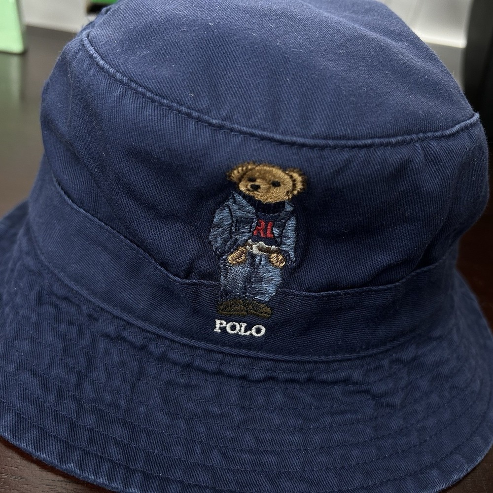 Polo Ralph Lauren Men's S/M Navy Blue Polo Bear Bucket Hat Embroidered - Picture 2 of 5